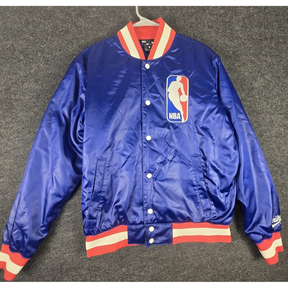 Nike SB NBA Satin Bomber Jacket Men's Size S Athletic Snap Button